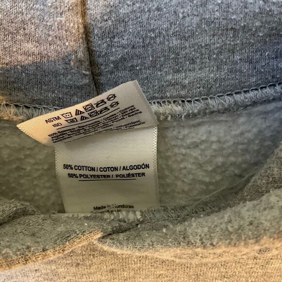 Vintage Los Angeles Pullover Hoodie by Gildan. Grey with navy. Medium - Picture 8 of 12